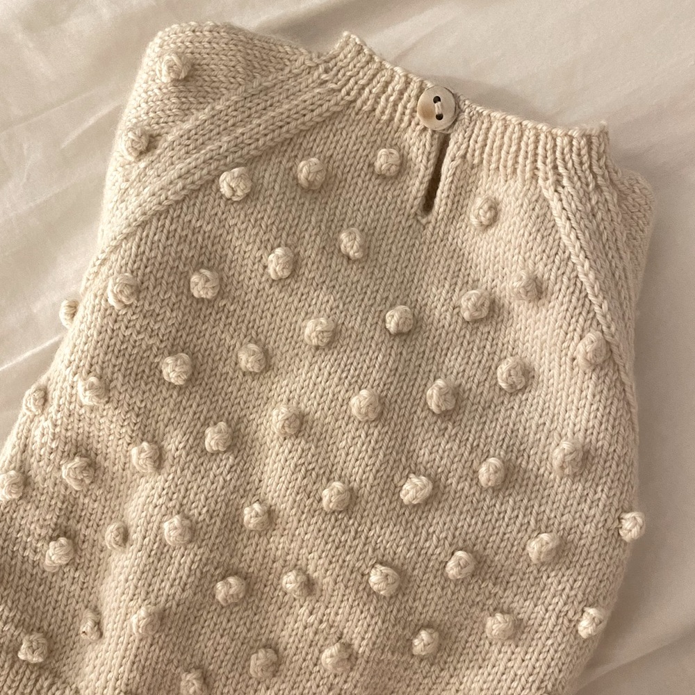 Misha and Puff cream popcorn sweater